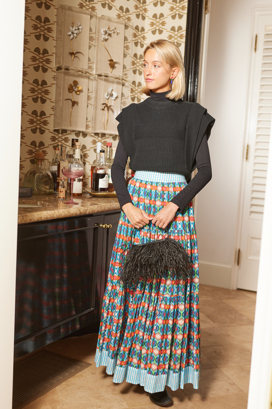 Blue Lotus Maxi Skirt